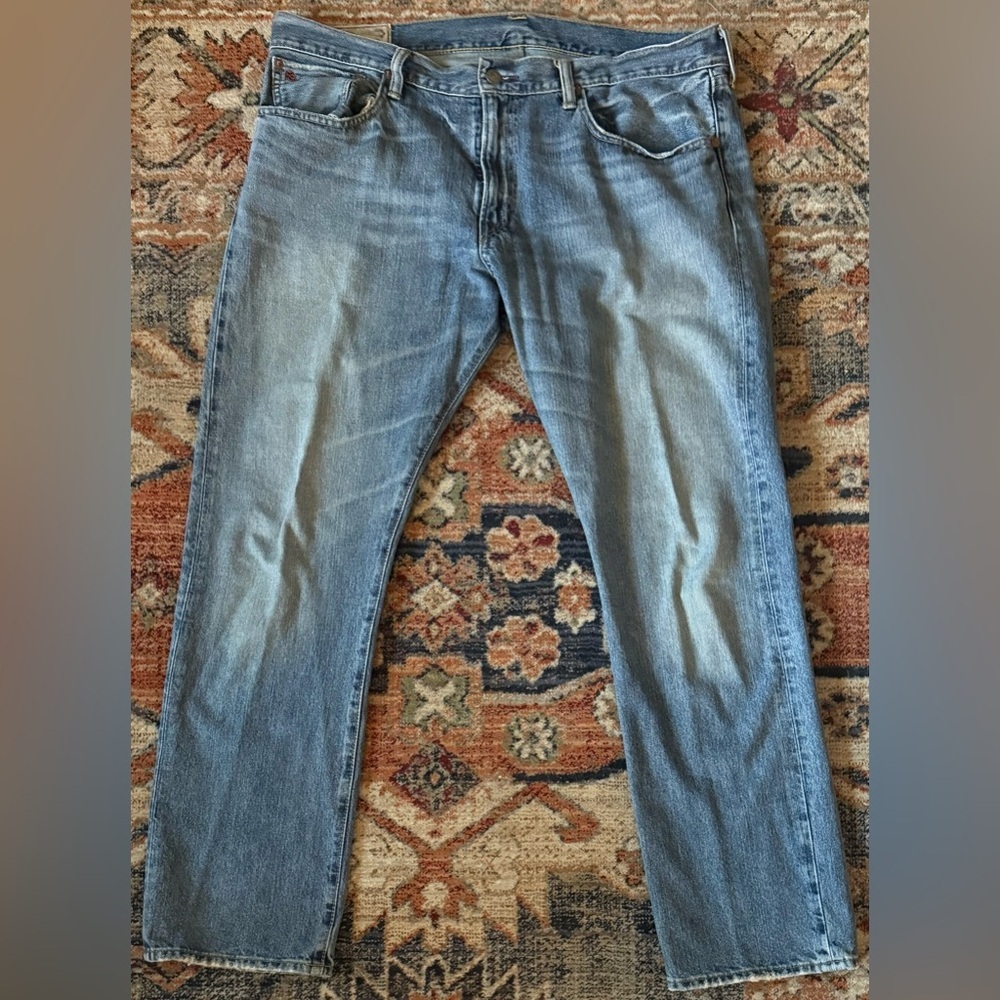 Vintage Y2K Polo Ralph Lauren Authentic Dungarees Jeans Men’s 36x30 Blue Denim - Picture 2 of 10